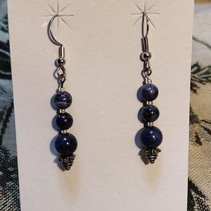 🖐 Sodalite Wire Earrings